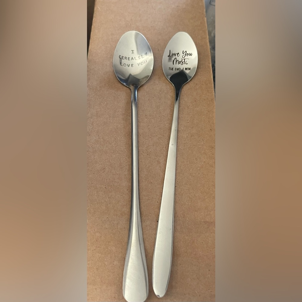NEW I Love You, Engraved Spoon, Stainless Steel, Choice of phrase - Picture 2 of 5